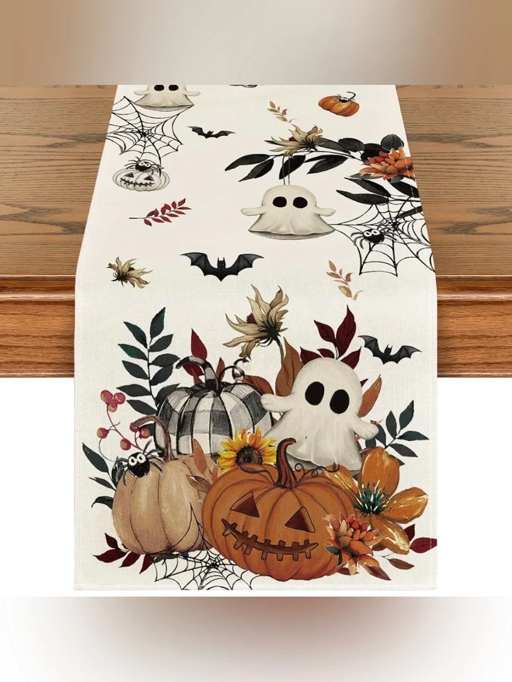 Halloween Pumpkin & Ghost Table Runner